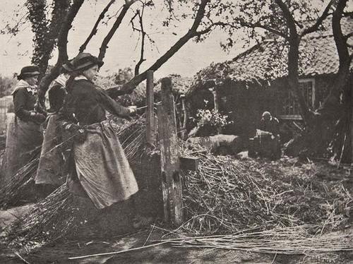 Peter Henry Emerson (1856 -1936) Oster-peeling, No: Peter Henry Emerson (1856 -1936) Oster-peeling, Norfolk, pl. XIV; Blackshore River Blythe, Suffolk, pl XV; Shocking Corn, Norfolkpl. VIII, 1888, three vintage photogravures, signed in the nega