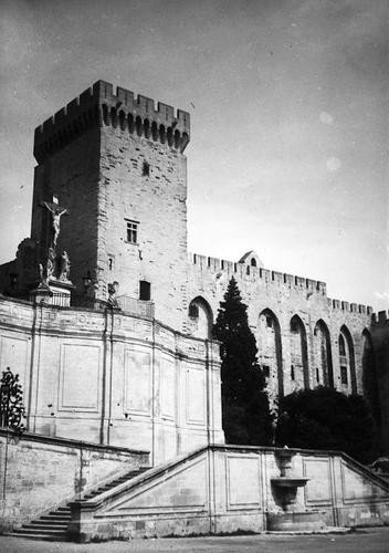 Brassaï (Gyula Halász, 1899-1984) Le Palais des Pa: Brassaï (Gyula Halász, 1899-1984) Le Palais des Papes, ca.1950sVintage ferrotyped gelatin silver print, photographer's stamp with negative number in blue ink verso, 21 x 15 cm (8 1/4 x 5 7/8 i