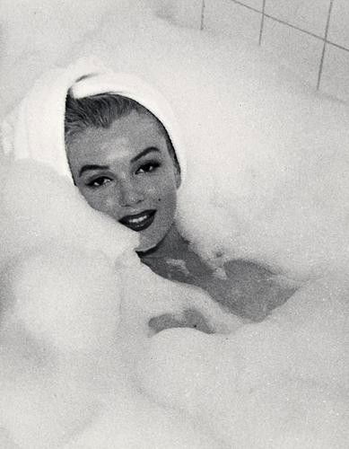 Andre De Dienes (1935-1985) Marilyn Monroe in the: Andre De Dienes (1935-1985) Marilyn Monroe in the Bubble Bath, ca.1953Vintage gelatin silver print, titled and dated in ink with photographer's stamp and various other stamps verso, 18 x 14 c