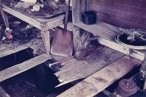 William Eggleston (b.1939) Shovel, 1982: William Eggleston (b.1939) Shovel, 1982Vintage chromogenic print, signed in green pencil with inscription 'For Elsie,' verso, 25.6 x 38.2 cm (10 1/2 x 15in.) Provenance: Acquired directly fro