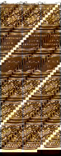 Ainsworth (William Harrison) Jack Sheppard,: Ainsworth (William Harrison) Jack Sheppard, 3 vol., first edition, engraved portrait frontispiece, etched plates by George Cruikshank, half-title to vol.3 only as issued, later olive green cru