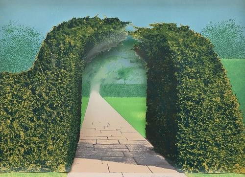 Ivor Abrahams (b.1935) Gardens Series: Ivor Abrahams (b.1935) Gardens SeriesIvor Abrahams (b. 1935) Garden Series two silkscreens with collage in colours, 1971, each signed and dated in pencil, numbered 71/75, in original frame, e