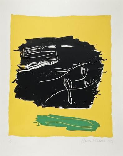 Bruce McLean (b.1944) Green Fish on Red; Green Fis: Bruce McLean (b.1944) Green Fish on Red; Green Fish on YellowBruce McLean (b. 1944) Green Fish on Red; Green Fish on Yellow two silkscreens printed in colours, both 1984, each signed and dated
