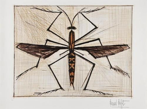 Bernard Buffet (1928-1999) Insecte: Bernard Buffet (1928-1999) InsecteBernard Buffet (1928-1999) Insecte etching printed in colours, 1964, signed in pencil, numbered 4/50, on Arches paper, with full margins, 480 x 620 mm (19 x