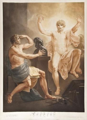 After Friedrich Heinrich Füger. Phidias; Achille: After Friedrich Heinrich Füger. Phidias; Achille,2 mezzotints printed in colours, by Johann Peter Pichler and Vincenz Georg Kininger, respectively, 1803-05, Vienna, each c.690 x 500mm, (27 1/4