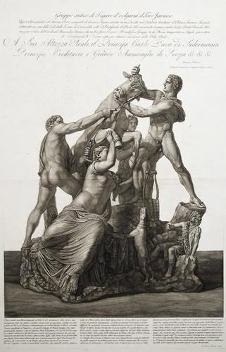 Francesco Piranesi Laocoonte; Gruppo antico di Fig: Francesco Piranesi Laocoonte; Gruppo antico di Figure d.o volgarm.e il Toro Farnese,2 plates of Roman statuary, the former in the Vatican, the latter then recently moved to the Palazzo Reale i