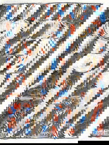 Harold Ambellan (b. 1912) continuité: Harold Ambellan (b. 1912) continuité signed and dated 1988gouache, watercolour and black crayon on paper41 by 30.5cm., 16*1/8 by 12in.