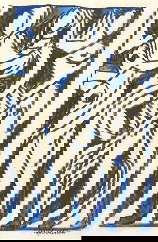 Harold Ambellan (b. 1912) untitled: Harold Ambellan (b. 1912) untitled signedwatercolour and black crayon on paper45.5 by 32cm., 18 by 12¼in.