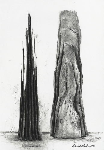 David Nash RA (b. 1945) sheaves: David Nash RA (b. 1945) sheaves signed and dated 1990charcoal on paper115 by 79cm., 45¼ by 31in. ***Provenance:Annely Juda Fine Art, London.