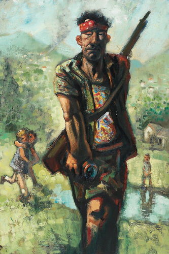 Peter Howson (b. 1958) cleanser 7th brigade 2: Peter Howson (b. 1958) cleanser 7th brigade 2 oil on canvas92 by 61.5cm., 36¼ by 24¼in. ***Painted in 1993-1994.Provenance:Flowers East, London.