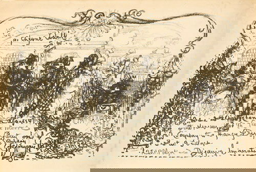 Conder (Charles) proof cover for the 9 by 5 impre: Conder (Charles) proof cover for the 9 by 5 impression exhibition; and proof cover for the victorian artists society winter exhibition one wood engraving and one lithograph, 1890-1889, the fir