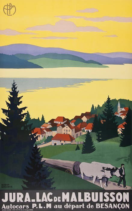 BRODERS, Roger JURA. LAC de MALBUISSON: BRODERS, Roger JURA. LAC de MALBUISSONlithograph in colours, c.1930, printed by Lucien Serre, Paris cond A. backed on linen 39 x 25in. (100 x 63cm.) lterature: Voyages 51b