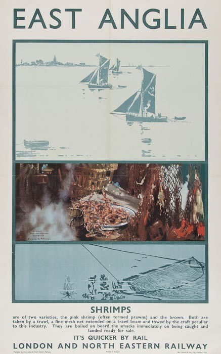 MASON Frank H. EAST ANGLIA, LNER: MASON Frank H. EAST ANGLIA, LNERithograph in colours, 1930, printed by Ben Johnson & Co., York cond. B+, backed on linen 39 x 25in. (99 x 64cm.)