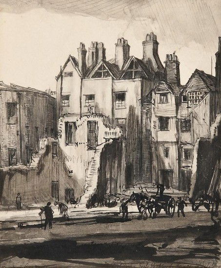 Sir David Muirhead Bone (1876-1953) Demolition of: Sir David Muirhead Bone (1876-1953) Demolition of Jack Shepherd's House, Wych Street,pen and black ink, with monochrome wash, signed lower left, titled lower right, 19.5 x 16cm (7 5/8 x 6 1/4