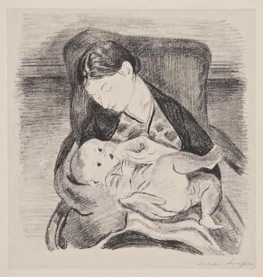 Isaac Soyer Mother and Child: Isaac Soyer Mother and Child,lithograph, signed in pencil lower right, 255 x 240mm (10 x 9 1/2 in); with Alexander Brook Willie May, lithograph, signed in pencil, 300 x 245mm (11 3/4 x 9 3/4 i
