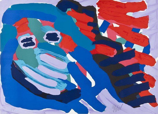 Karel Appel (1921-2006): Karel Appel (1921-2006) Untitled, lithograph printed in colours, signed in pencil, inscribed P.P., a printer's proof aside from the edition, on Arches paper, the full sheet printed to the edge