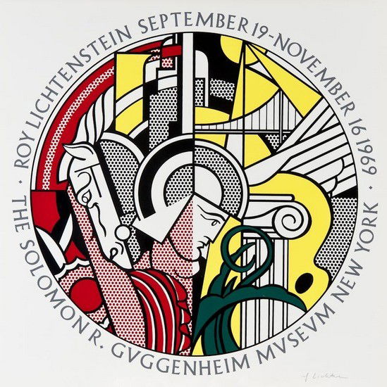 Roy Lichtenstein (1923-1997): Roy Lichtenstein (1923-1997) The Solomon R. Guggenheim museum poster (c.III.24) silkscreen printed in colours, 1969, signed in pencil, the edition was 3000, published by Poster originals, Ltd.