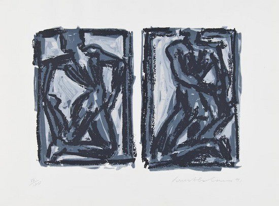 Various Artists: Various Artists , six silkscreens printed in colours, 1991, including works by Ivor Abrahams, Peter Blake, Patrick Hughes, Albert Irvin, Barry Martin and Patrick Procktor, each signed and date