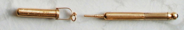 GOLD SHEATH PENCIL, French, 1890s