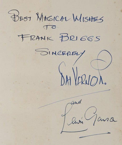 Dai Vernon.- Ganson (Lewis) The Dai Vernon Book of: Dai Vernon.- Ganson (Lewis) The Dai Vernon Book of Magic,presentation copy, signed by the author and Dai Vernon to endpaper, original boards, dust-jacket, browned, loss to head, creased, [1957