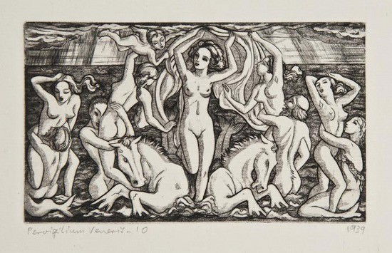 John Buckland-Wright (1897-1954) The Virgil of Ven: John Buckland-Wright (1897-1954) The Virgil of Venusfour engravings with sugar lift aquatint, 1939, each titled and dated in pencil, with the studio stamp verso, on laid paper, with full margi