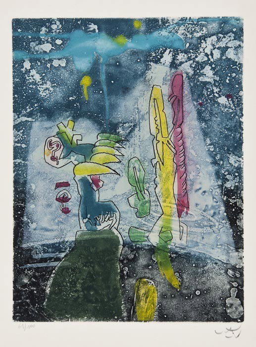 Roberto SeBastian Matta (1911-2002) Untitled: Roberto SeBastian Matta (1911-2002) Untitledetching with aquatint printed in colours, 1976, signed in pencil, numbered 61/100, on Arches paper, with full margins, sheet 380 x 280 mm (15 x 11 i