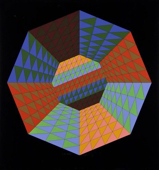 Victor Vasarely (1906-1997) Untitled: Victor Vasarely (1906-1997) Untitledsilkscreen printed in colours, signed in pencil, inscribbed e.a. 11/25, on wove paper, the full sheet printed to the edges,647 x 607 mm (25 1/2 x 23 7/8 in)