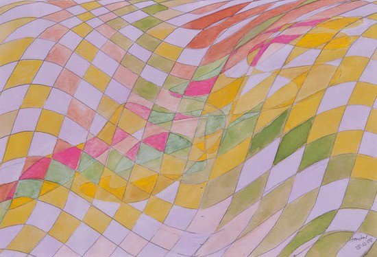 Stanley William Hayter (1901-1988) Wave: Stanley William Hayter (1901-1988) Wave,watercolour, heightened with acrylic, on violet-blue paper, signed and dated lower right, 1978, 37.5 x 55.5cm (14 3/4 x 21 3/4 in).