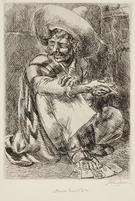 John Sloan Seven toed Pete: John Sloan Seven toed Pete,etching, 1929, signed in pencil lower right, 173 x 125 mm (6 7/8 x 5 in); with 2 other book illustrations by Sloan, engravings, each c.130 x 90mm (5 x 3 1/2 in), all