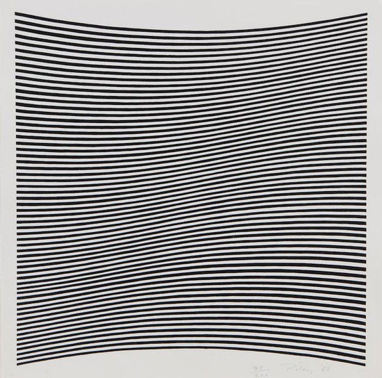 Bridget Riley (b.1931) Untitled (La Lune en Rodage: Bridget Riley (b.1931) Untitled (La Lune en Rodage - Carlo Belloli)the very rare silkscreen, 1965, signed in pencil, numbered 83/200, published by Kelpra Studio, London, printed by Editions Pa