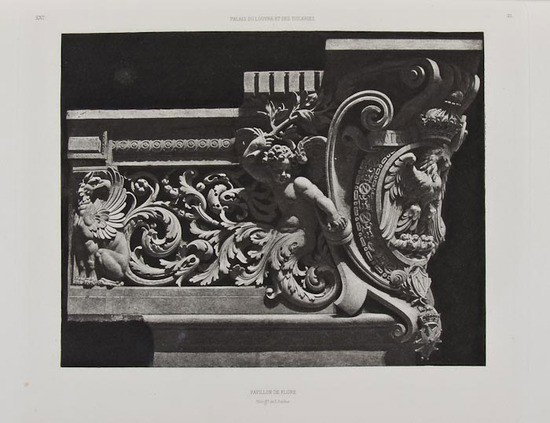 Baldus (Edouard) Palais du Louvre et des Tuileries: Baldus (Edouard) Palais du Louvre et des Tuileries:Motifs et Décorations tirés des Constructions éxécutées...sous la direction de Mr.H.Lefuel, 3 vol., 300 heliogravure plates by Edouard Baldus
