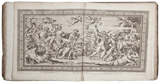 Carracci (Annibale) Galeriae Farnesianae icones Ro: Carracci (Annibale) Galeriae Farnesianae icones Romae...,engraved throughout with title, allegorical title, dedication, portrait and 21 plates by P.Aquila, all double-page and mounted on stubs
