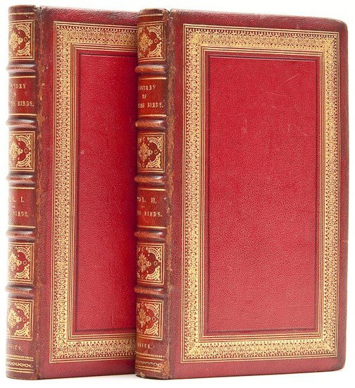 Bewick (Thomas) A History of British Birds: Bewick (Thomas) A History of British Birds,2 vol., wood-engraved illustrations, partially repaired tear to width of R2, occasional spotting, 19th century red morocco, richly gilt, rubbed, g.e.