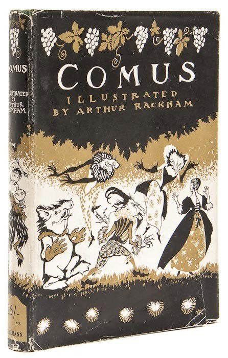 Rackham (Arthur).- Milton (John) Comus: Rackham (Arthur).- Milton (John) Comus,first trade edition, 24 tipped-in colour plates by Arthur Rackham, captioned tissue guards, black and white illustrations, foxing to text, publisher's un