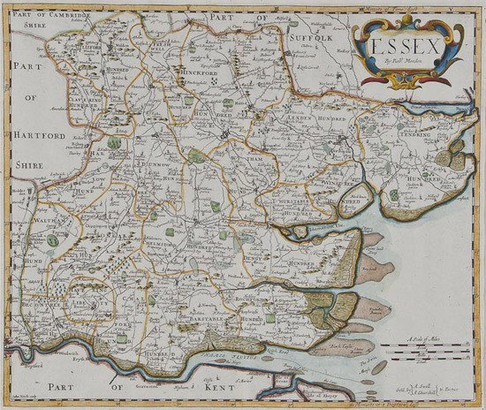 Morden (Robert) Essex; Suffolk; Norfolk; Cambridge: Morden (Robert) Essex; Suffolk; Norfolk; Cambridgeshire,engraved maps with outline hand-colouring, 350 x 415mm, 360 x 420mm, 370 x 580mm, and 430 x 360mm, respectively, central horizontal and