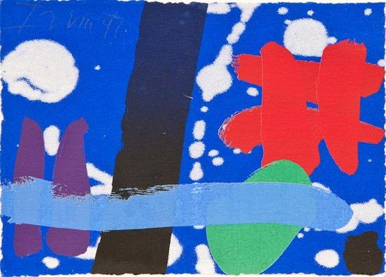 Albert Irvin (b.1922) & Euan Uglow (1932-2000) A s: Albert Irvin (b.1922) & Euan Uglow (1932-2000) A selection of Christmas Cardsincluding three screenprints, printed in colours, 1996/2000, each signed and dated by Albert Irvin, overall sizes