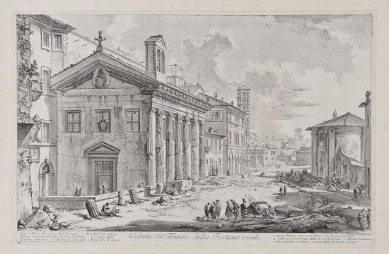 Giovanni Battista Piranesi The Temple of Fortuna V: Giovanni Battista Piranesi The Temple of Fortuna Virilis,known as the Church of S.Maria Egiziaca, etching, first state, c.1758, [Hind 46.I; F. 817; W-E. 162], 390 x 590mm (15 1/4 x 23 1/4 in),