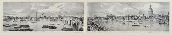 Thomas Mann Baynes View of the North Bank of the T: Thomas Mann Baynes View of the North Bank of the Thames from Westminster Bridge to London Bridge,Shewing that part of the improvements suggested by Lt. Col.l Trench, which it is intended to ca