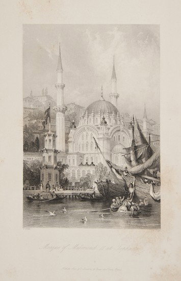 (Rev. Robert) Constantinople and the Scenery of th: Walsh (Rev. Robert) Constantinople and the Scenery of the Seven Churches of Asia Minor Illustrated, 3 vol. in 1, 2 engraved additional vignette titles, 2 maps (1 double-page) and 94 plates aft