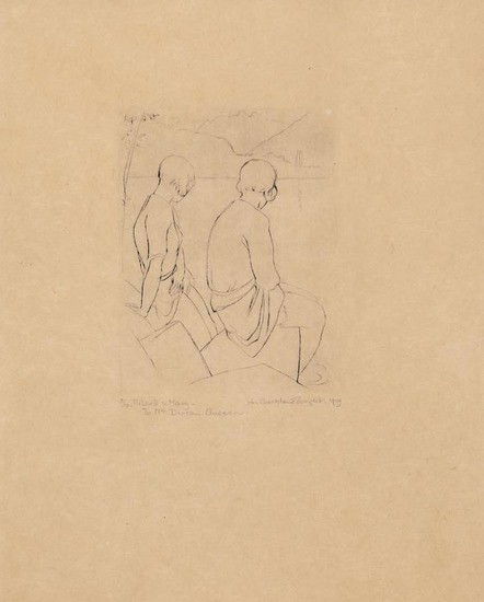John Buckland-Wright (1897-1954) Mildred and Mary: John Buckland-Wright (1897-1954) Mildred and Maryetching, 1929, signed, titled and dated in pencil, numbered 2/10, with a dedication by the artist in pencil, on wove paper, with full margins,