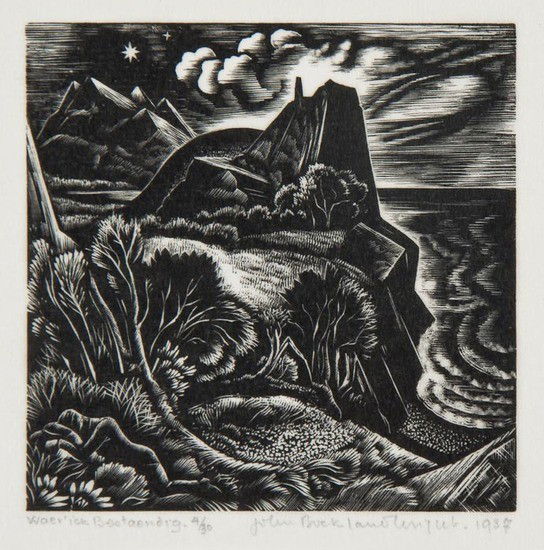 John Buckland-Wright (1897-1954) Waer'ick Beotaend: John Buckland-Wright (1897-1954) Waer'ick Beotaendigwood-engraving, 1937, signed, titled and dated in pencil, numbered 4/30, on tissue thin laid paper, with full margins, 77 x 77 mm (3 x 3 in