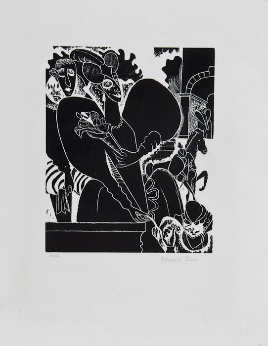 Edward Burra (1905-1976) Woman with a Rose: Edward Burra (1905-1976) Woman with a Rosewoodcut, 1928-29, signed in pencil, numbered 10/45, printed in 1971, on Japan laid paper, with full margins, 300 x 245 mm (11 _ x 9 5/8 in)