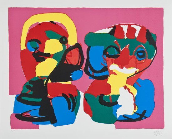 Karel Appel (1921-2006) Attendre un Ami: Karel Appel (1921-2006) Attendre un Amilithograph printed in colours, signed in pencil, numbered 52/100, on wove paper, with full margins, 500 x 635 mm (19 _ x 25 in)