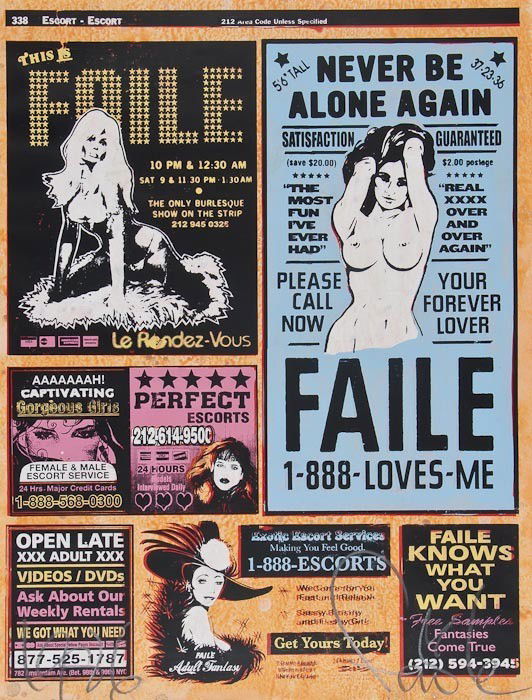 FAILE Yellow Pages II: FAILE Yellow Pages IIsilkscreen printed in colours, 2007, signed and inscribed in pencil, numbered 04/05, stamp dated in red ink verso, on wove paper, the full sheet printed to the edges, she