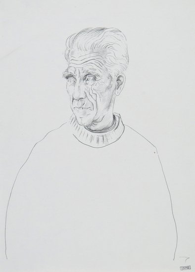 Beaton (Cecil) A portrait of Maria, and an elderly: Beaton (Cecil) A portrait of Maria, and an elderly man,2 portraits, pen and ink, 1 inscribed Maria, both with an ink stamp from the Cecil Beaton Studio Sale, on 2 sheets, each c.41.5 x 29.5cm