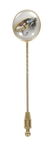 591: A Victorian reverse crystal intaglio stickpin, the