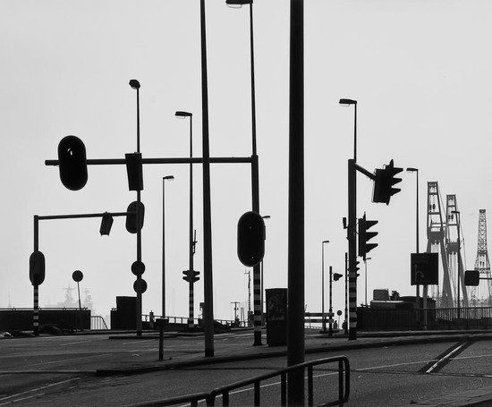 Gabriele Basilico (b.1944) Rotterdam, 1986: Gabriele Basilico (b.1944) Rotterdam, 1986Gelatin silver print, photographer's embossed stamp in the margin, signed, titled, dated and annotated 'A/P' in pencil verso, 40.2 x 59.5cm (15 7/8 x