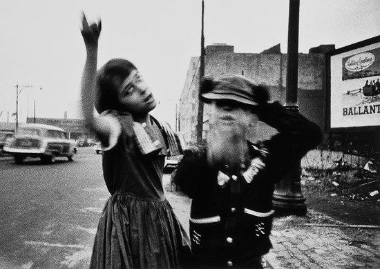 William Klein (b.1928) Dance in Brooklyn, New York: William Klein (b.1928) Dance in Brooklyn, New York, 1955Gelatin silver print, printed later, signed, titled and dated in pencil verso, 32.1 x 45.5cm (12 1/2 x 17 7/8in) Literature: William