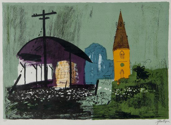 John Piper (1903-1992) Seaton (L.282): John Piper (1903-1992) Seaton (L.282)lithograph printed in colours, 1978, signed and inscribed A/P in pencil, an artist's proof aside from the edition of 75, printed by Curwen Studio, Cambridg
