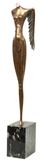 Paul Wunderlich (1927-2010) Kleine Nike: Paul Wunderlich (1927-2010) Kleine Nikepolished bronze with brown patina, 1975, signed and numbered 341/1000, with Venturi foundry seal, overall sizec 465 x 100 mm (18 1/4 x 4 in)